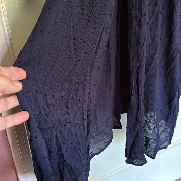 CBRAND LONG NAVY BLUE DRESS. Dress is detailed with small embroidered nubs.ss - Picture 8 of 9